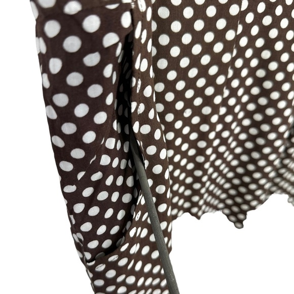 Next Women Polka Dot V Neck Jumpsuit Sz UK 10 US 6 Brown White Sleeveless Pocket - Picture 4 of 7